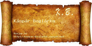 Káspár Boglárka névjegykártya